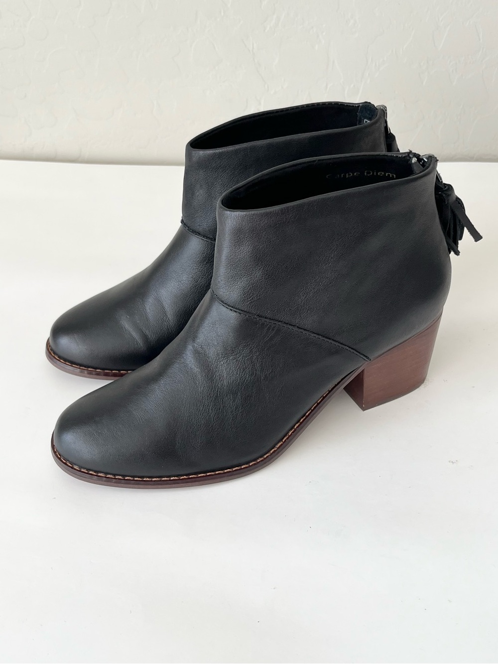 Toms Leila leather ankle boots black 8 - Picture 2 of 9